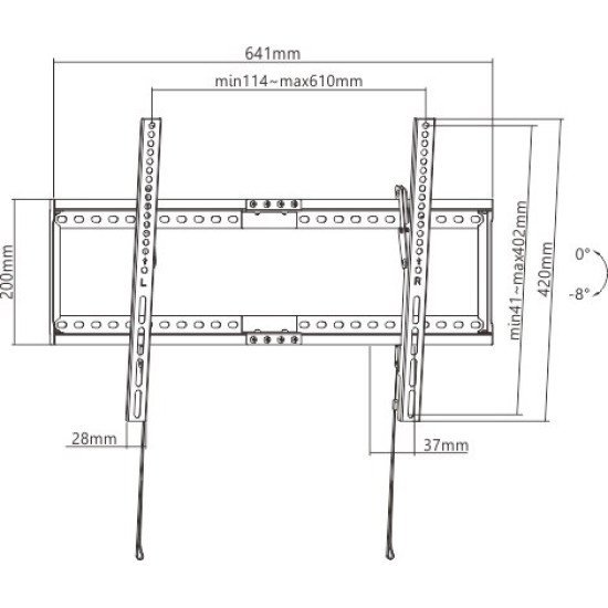 Brateck Επιτοίχια Βάση Lp72-46T, Για Οθόνη 37"-80", Έως 75Kg Brateck Επιτοίχια Βάση Lp72-46T, Για Οθόνη 37"-80", Έως 75Kg