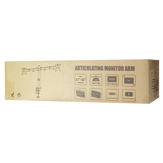Brateck Βάση Γραφείου Ldt42-C024, Για 2 Οθόνες 17"-32", 8Kg Brateck Βάση Γραφείου Ldt42-C024, Για 2 Οθόνες 17"-32", 8Kg