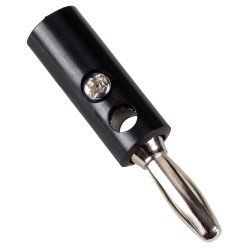 Powertech Βύσμα Μπανάνα Plug Cab-V038, Αρσενικό, 4.5Mm, Μαύρο, 4Τμχ
