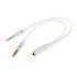 Powertech Αντάπτορας 2X 3.5Mm Σε 3.5Mm Θηλυκό Cab-J048, 0.2M, Λευκό