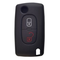 Θήκη Κλειδιού Για Αυτοκίνητα Peugeot 2009-02, Εύκαμπτη, Μαύρη