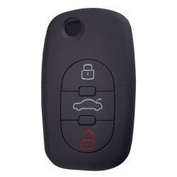 Θήκη Κλειδιού Για Αυτοκίνητα Audi 1009-03, Εύκαμπτη, Μαύρη