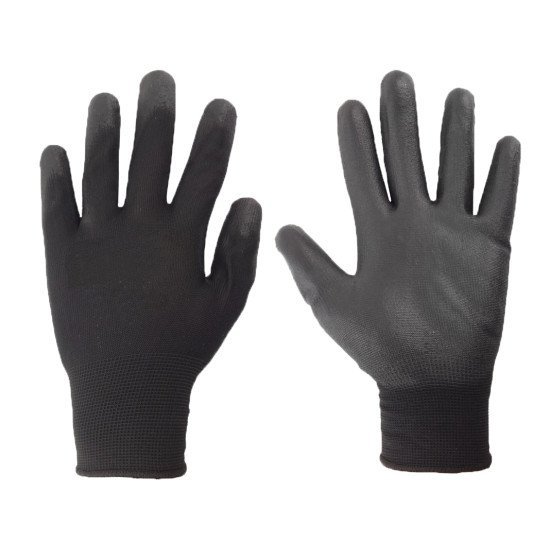 Γάντια Εργασίας Pu Rek4, Αντιολισθητικά, Μαύρο