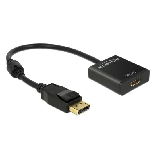 Delock Αντάπτορας Displayport 1.2 Σε Hdmi 62607, 4K, 20Cm, Μαύρος