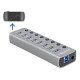 Delock Usb Hub Με Διακόπτες 63264, 8X Usb & Usb-C Pd, 5Gbps, 2.4A, Γκρι