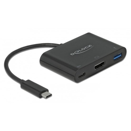 Delock Αντάπτορας Usb-C Σε Hdmi+Usb+Usb-C Pd 2.0 64091, 4K, 60W, Μαύρος