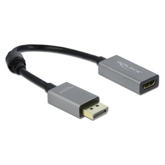 Delock Αντάπτορας Displayport 1.4 Σε Hdmi 66436, 4K, 20Cm, Μαύρος-Γκρι Delock Αντάπτορας Displayport 1.4 Σε Hdmi 66436, 4K, 20Cm, Μαύρος-Γκρι