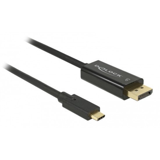 DELOCK καλώδιο USB-C σε DisplayPort 85256, DP Alt Mode, 4K, 2m, μαύρο DELOCK καλώδιο USB-C σε DisplayPort 85256, DP Alt Mode, 4K, 2m, μαύρο