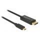 DELOCK καλώδιο USB-C σε DisplayPort 85256, DP Alt Mode, 4K, 2m, μαύρο DELOCK καλώδιο USB-C σε DisplayPort 85256, DP Alt Mode, 4K, 2m, μαύρο