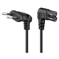 Goobay Καλώδιο Τροφοδοσίας Euro 56588, Γωνιακό, 2X0.75 Mm², 0.5M, Μαύρο