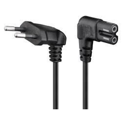 Goobay Καλώδιο Τροφοδοσίας Euro 56588, Γωνιακό, 2X0.75 Mm², 0.5M, Μαύρο Goobay Καλώδιο Τροφοδοσίας Euro 56588, Γωνιακό, 2X0.75 Mm², 0.5M, Μαύρο