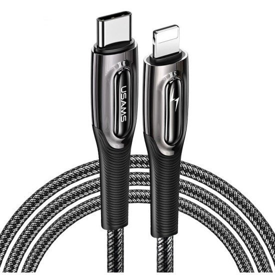 USAMS Καλώδιο USB Type-C σε Lightning SJ496USB01, 20W, 1.2m, μαύρο