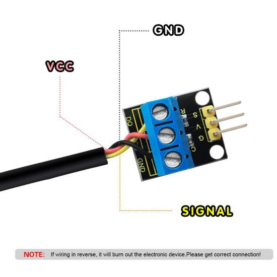 Keyestudio Αισθητήρας Ανίχνευσης Θερμοκρασίας Ds18B20