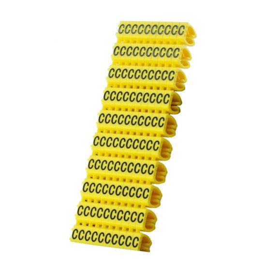 Powertech Clip Αρίθμησης Καλωδίου Γράμμα C, Yellow, 10Τεμ. Powertech Clip Αρίθμησης Καλωδίου Γράμμα C, Yellow, 10Τεμ.