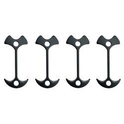 Powertech Πασαλάκια Σκηνής Για Ξύλινο Δάπεδο Tool-0071, Μαύρο, 4Τμχ