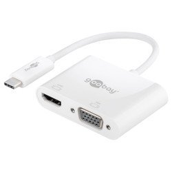 Goobay Αντάπτορας Usb Type-C Σε Hdmi+Vga 52430, 4K, 14Cm, Λευκός