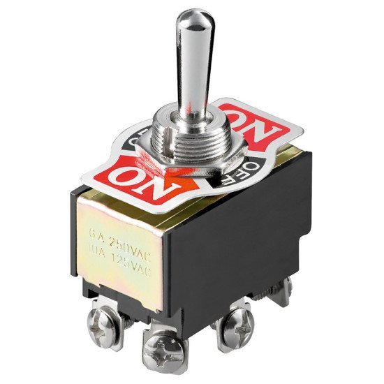 Goobay Διακόπτης 10114, 6-Pin, 2X On-Off-On, 6A 250V Goobay Διακόπτης 10114, 6-Pin, 2X On-Off-On, 6A 250V