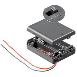 Goobay Θήκη Μπαταρίας Με Διακόπτη 12445, 3X Aa Lr6, Αδιάβροχη, Μαύρη