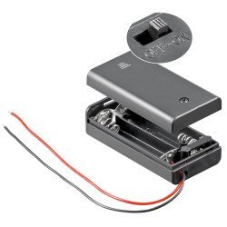 Goobay Θήκη Μπαταρίας Με Διακόπτη 12443, 2X Aa Lr6, Αδιάβροχη, Μαύρη