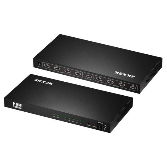 Powertech Splitter Hdmi Σε 8X Hdmi Pth-049, 4K, Μαύρο Powertech Splitter Hdmi Σε 8X Hdmi Pth-049, 4K, Μαύρο