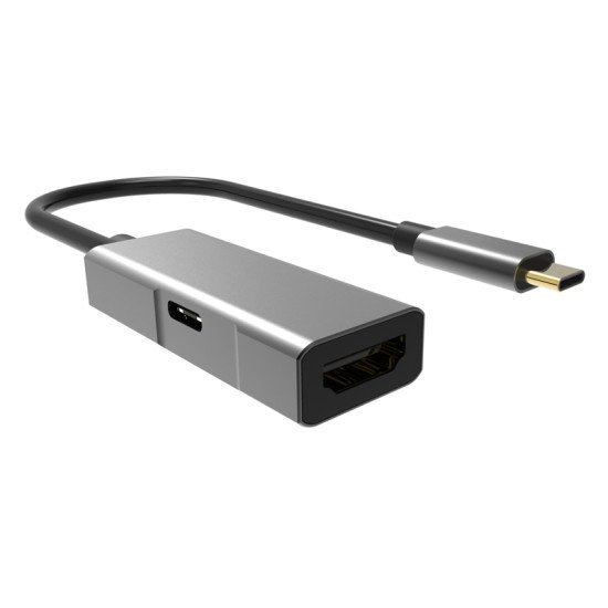 Powertech Αντάπτορας Usb Type-C Σε Hdmi + Pd Pth-055, 4K, Γκρι