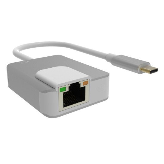 Powertech Αντάπτορας Usb Type-C Σε Rj45+Pd Pth-056, 10/100/1000M, Ασημί