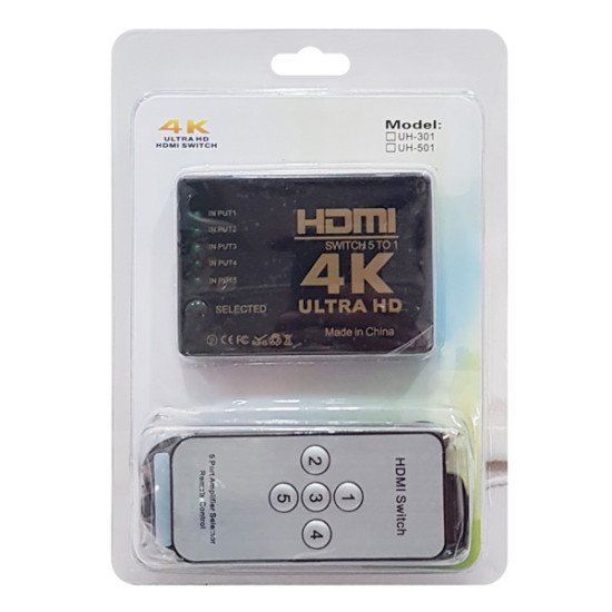 Powertech Hdmi Amplifier Switch 5 In 1 Pth-052, 4K, 3D, Remote Control