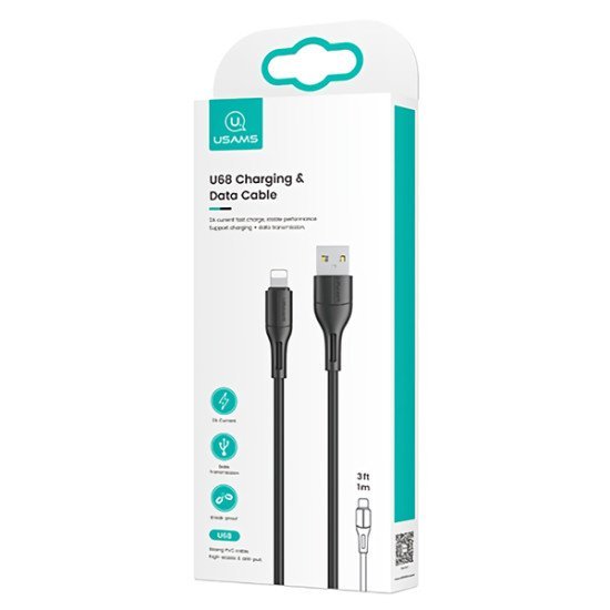 Usams Καλώδιο Usb Σε Lightning U68, 2A, 1M, Μαύρο Usams Καλώδιο Usb Σε Lightning U68, 2A, 1M, Μαύρο