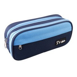 Mp Υφασμάτινη Κασετίνα Pa1022-01, 3 Θέσεων, Μπλε