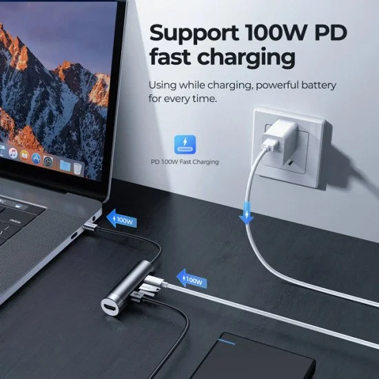 Joyroom Docking Station S-H113, 2X Usb, Hdmi, Usb-C, Γκρι Joyroom Docking Station S-H113, 2X Usb, Hdmi, Usb-C, Γκρι