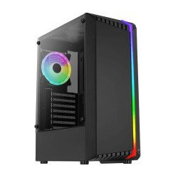 AEROCOOL PC case mid tower BIONIC-G, 206x450x372mm, 1x RGB fan, μαύρο