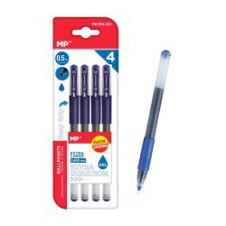 Mp Στυλό Διαρκείας Gel Pe254-02, 0.5Mm, Μπλε, 4Τμχ