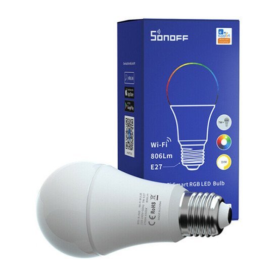 SONOFF smart λάμπα LED B05-B-A60, Wi-Fi, 9W, E27, 2700K-6500K, RGB