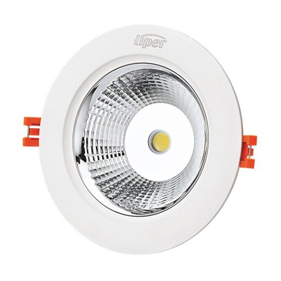 Liper Led Φωτιστικό Lp-Cob7B, 7W, Χωνευτό, 4000K, Φ9.8, Λευκό