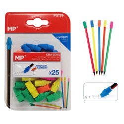 Mp Σετ Γόμα Καπάκι Για Μολύβι Pg136, Διάφορα Χρώματα, 25Τμχ Mp Σετ Γόμα Καπάκι Για Μολύβι Pg136, Διάφορα Χρώματα, 25Τμχ