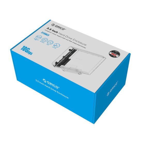 ORICO εξωτερική θήκη για 3.5" HDD 3159C3, USB 3.1, έως 12TB, διάφανη