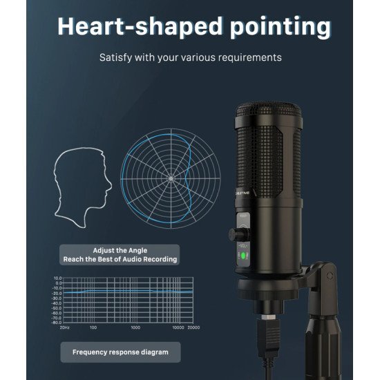 Cabletime Πυκνωτικό Μικρόφωνο Mp01-Ab, Με Αντιανέμιο & Τρίποδα, Usb Cabletime Πυκνωτικό Μικρόφωνο Mp01-Ab, Με Αντιανέμιο & Τρίποδα, Usb