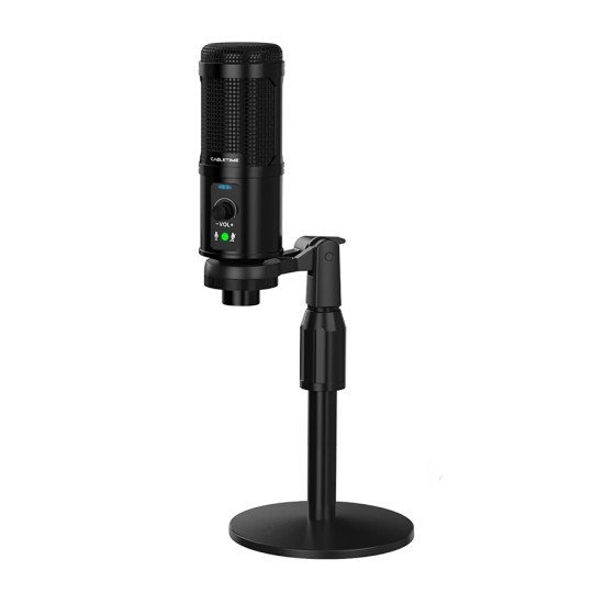 Cabletime Πυκνωτικό Μικρόφωνο Mp03-Ab, Με Αντιανέμιο & Τρίποδα, Usb