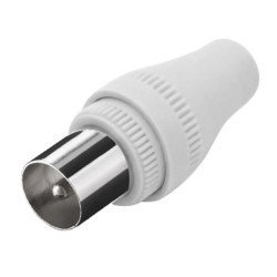 Powertech Βύσμα Pal 9.5Mm Αρσενικό Cab-V011 Για Tv, Λευκό, 5Τμχ