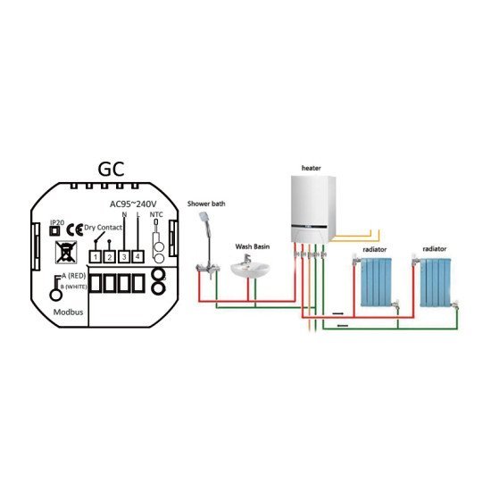 Smart Θερμοστάτης Αερίου Bht-002-Gclwdb, Wifi, Dual Band, Λευκός