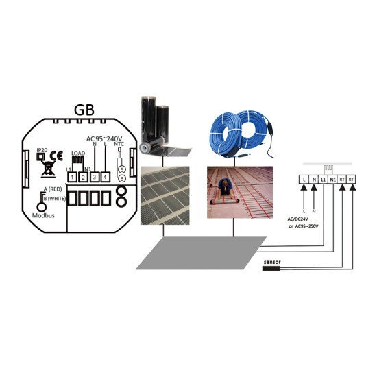 Smart Θερμοστάτης Πετρελαίου Bht-002-Gblwdb, Wifi, Dual Band, Λευκός