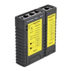 Delock Tester Καλωδίων 86407, Λειτουργία Εύρεσης Θύρας, Rj45/Rj12, Μαύρο