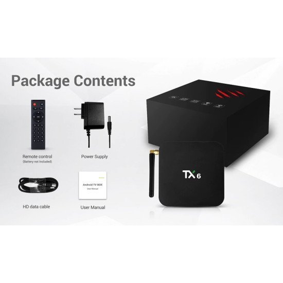 TANIX TV Box TX6, 4K, H6, 4GB/64GB, WiFi 2.4/5GHz, Android 9