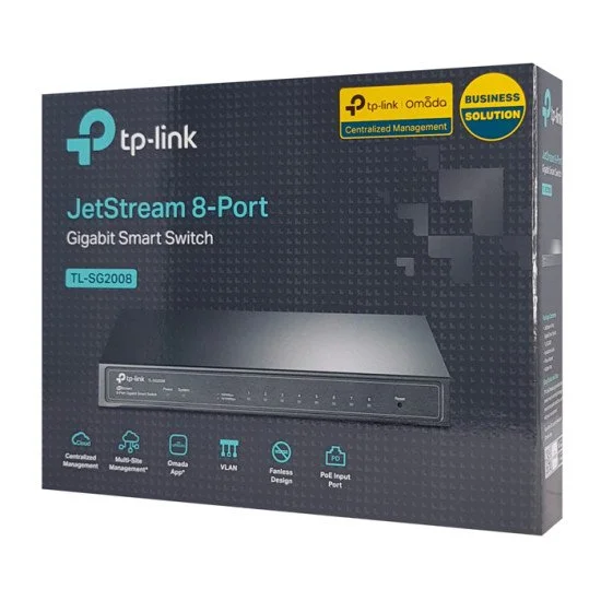 Tp-Link Jetstream Smart Switch Tl-Sg2008, 8-Port Gigabit, Ver. 3.0