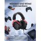 Mpow Gaming Headset Air 2.4Ghz, Wireless & Wired, Mic, Μαύρο-Κόκκινο