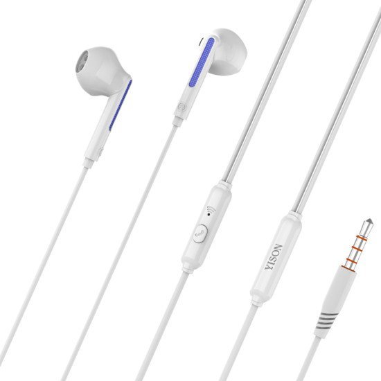 Yison Earphones Με Μικρόφωνο X4, 3.5Mm, 1.2M, Λευκά