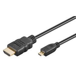 Goobay Καλώδιο Hdmi Σε Hdmi Micro 53784 Με Ethernet, 4K, 1.5M, Μαύρο