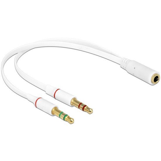 Delock Αντάπτορας 3.5Mm 4-Pin Jack Σε 2X 3.5M 3-Pin 65585, Λευκό Delock Αντάπτορας 3.5Mm 4-Pin Jack Σε 2X 3.5M 3-Pin 65585, Λευκό