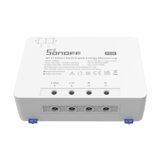 Sonoff Smart Διακόπτης Παρακολούθησης Ισχύος Powr3, Wifi, 25A, Λευκός