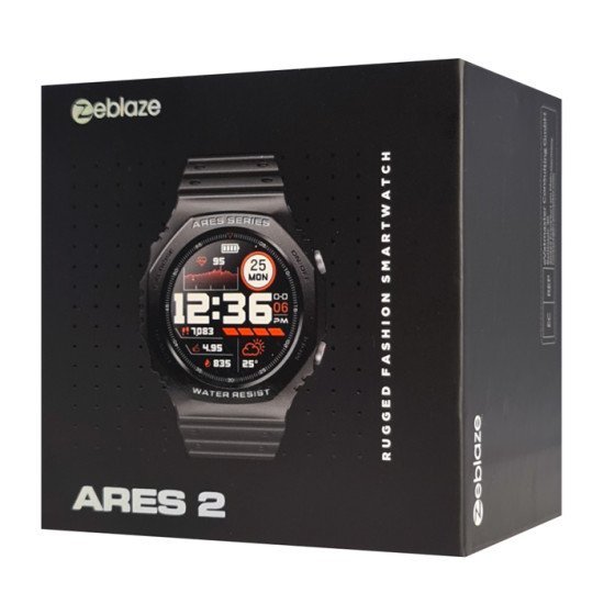 ZEBLAZE smartwatch Ares 2, 1.09", heart rate, 5 ATM, μαύρο ZEBLAZE smartwatch Ares 2, 1.09", heart rate, 5 ATM, μαύρο